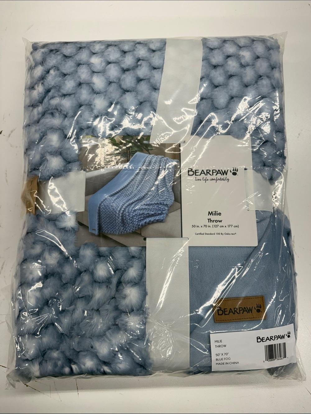 BearPaw Milie Throw Blanket in Blue Fog